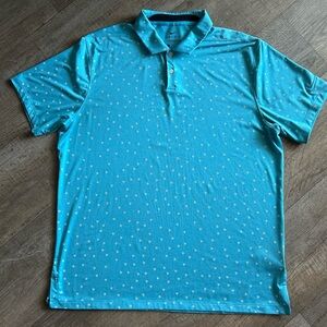 Men's Blue Floral Polo Shirt